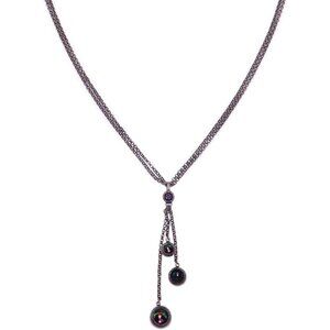 Konplott Cocoon Antique Brass Chain Orb Med Vitrail Crystal Pendant Necklace NEW